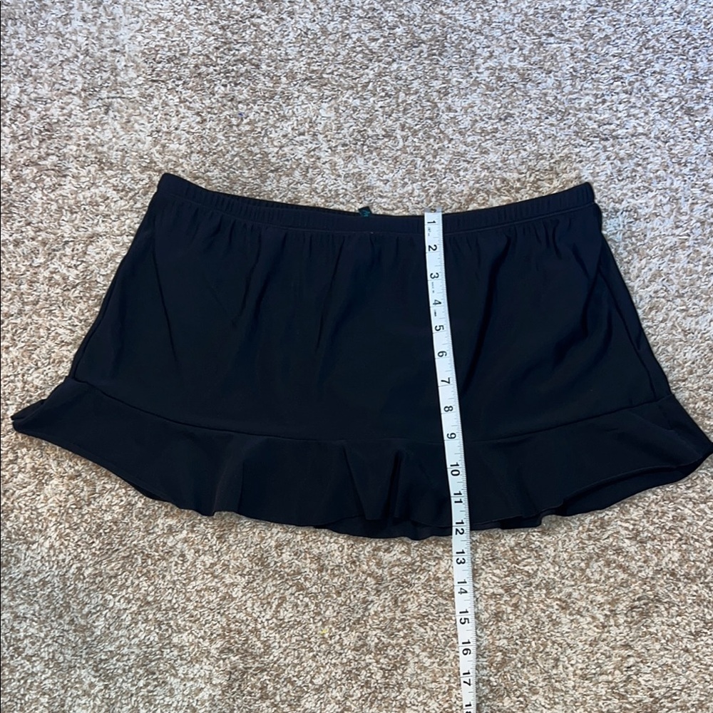 Aqua Green Black Ruffled Mini Skirt Resort Wear Size Large - Picture 9 of 9